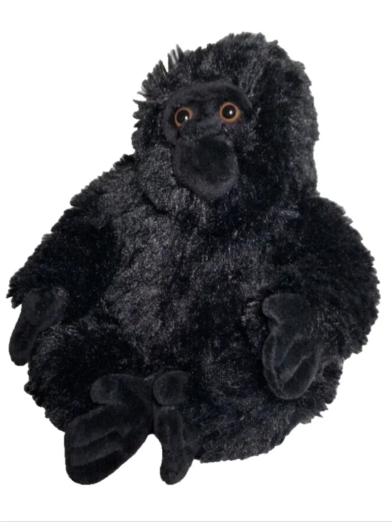 Vintage Black Gorilla Plush Ape Monkey Realistic, 8" Stuffed Toy - Picture 5 of 11